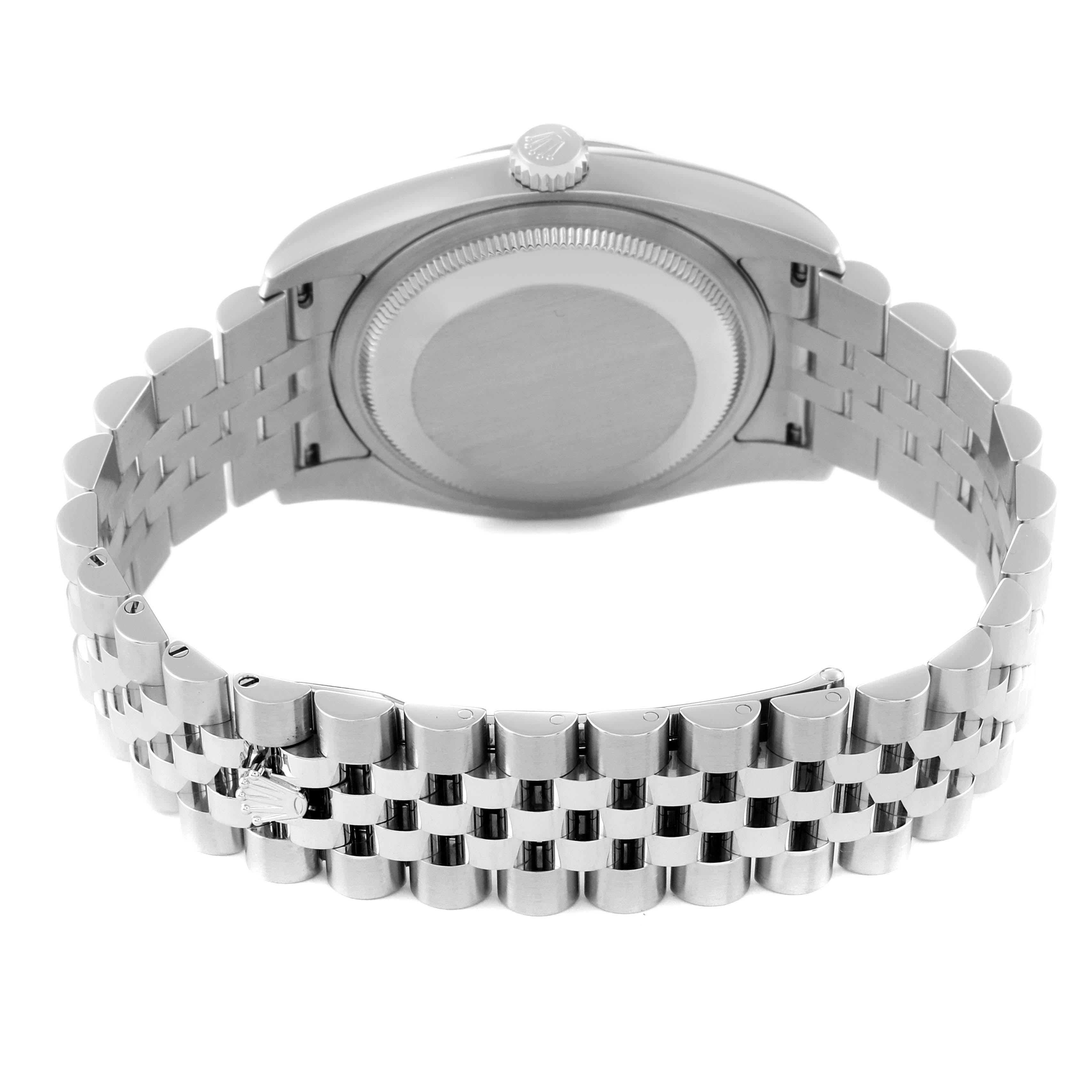 Rolex Datejust Steel White Gold Silver Diamond Dial Mens Watch 116234 5