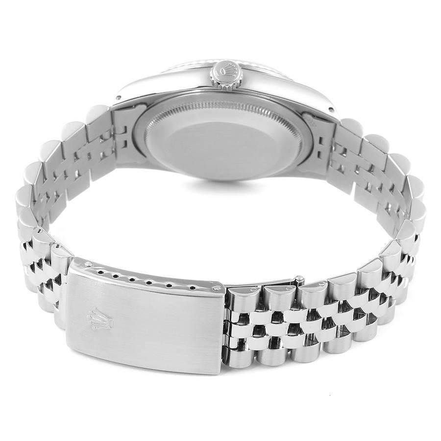Rolex Datejust Steel White Gold Silver Diamond Dial Men's Watch 16234 Box For Sale 6