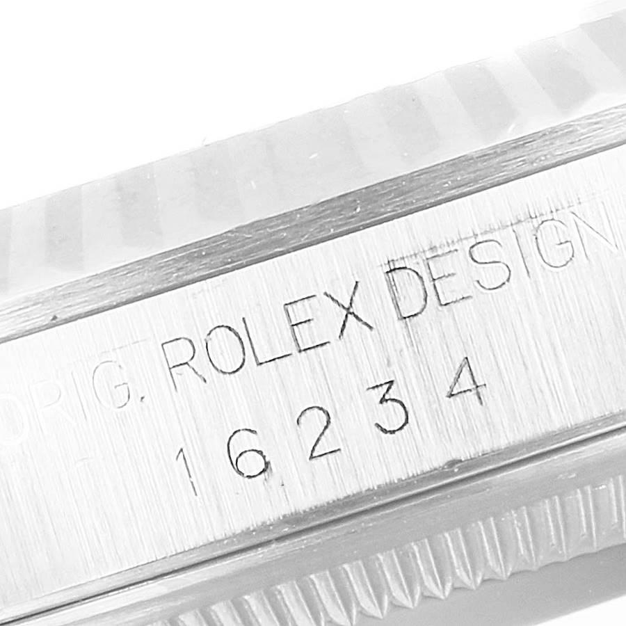 Rolex Datejust Steel White Gold Silver Diamond Dial Men's Watch 16234 3