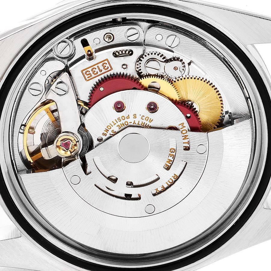 Rolex Datejust Steel White Gold Silver Diamond Dial Men's Watch 16234 5