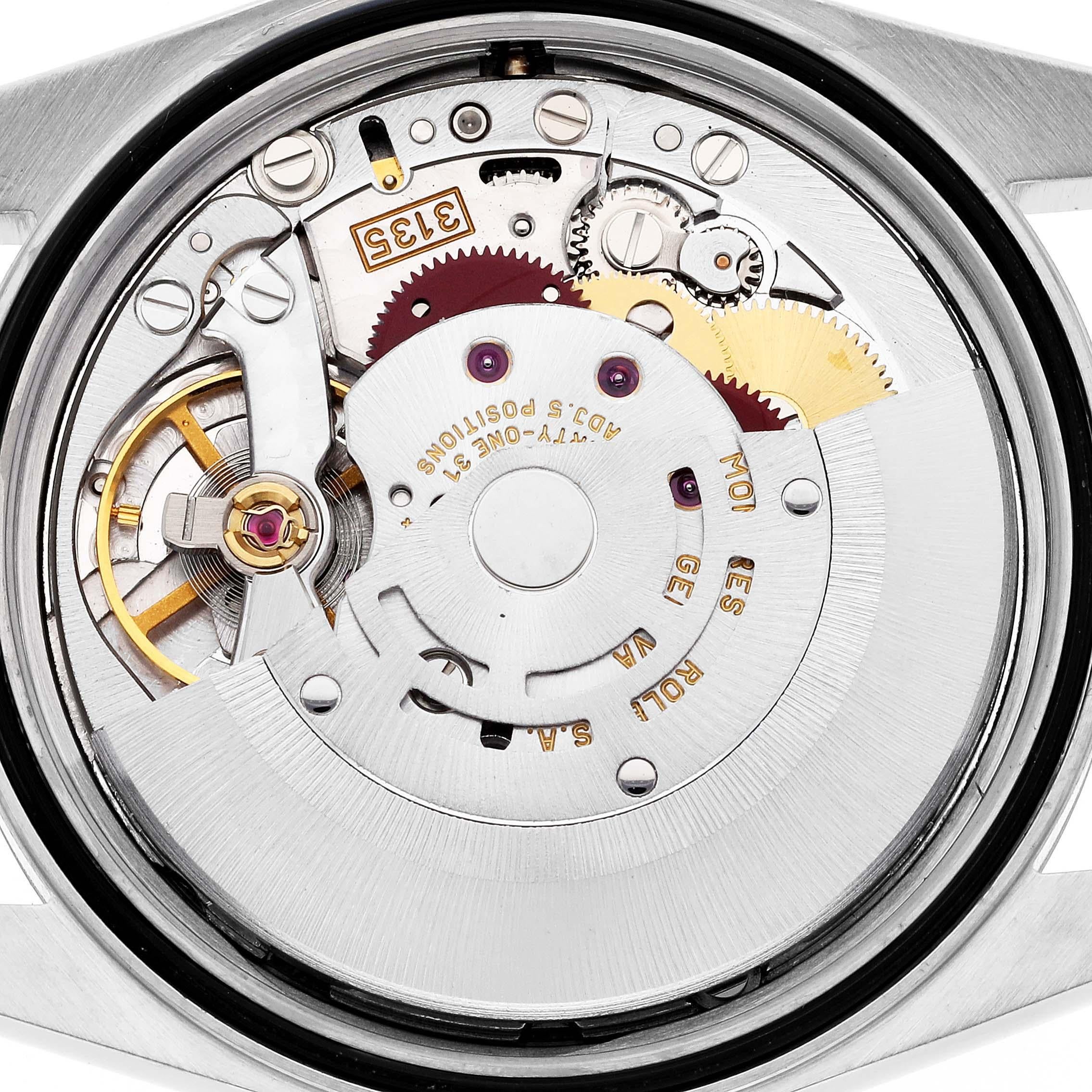 Rolex Datejust Steel White Gold Silver Diamond Dial Mens Watch 16234 5