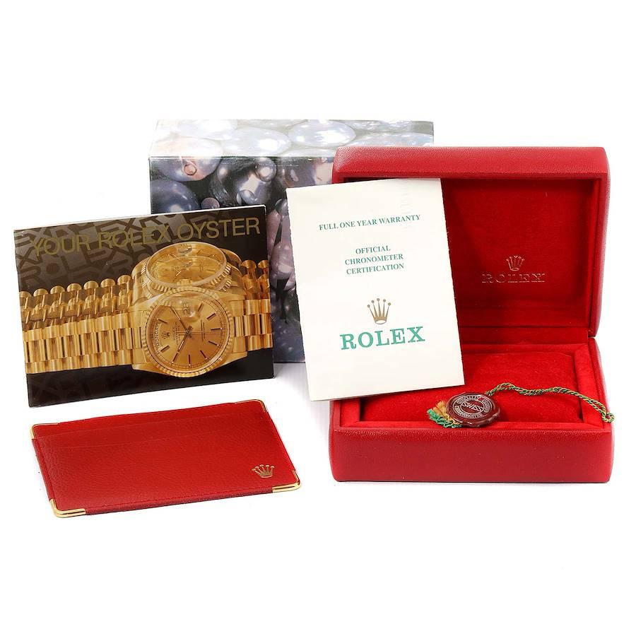 Rolex Datejust Steel White Gold Silver Diamond Dial Watch 69174 Box Papers For Sale 7