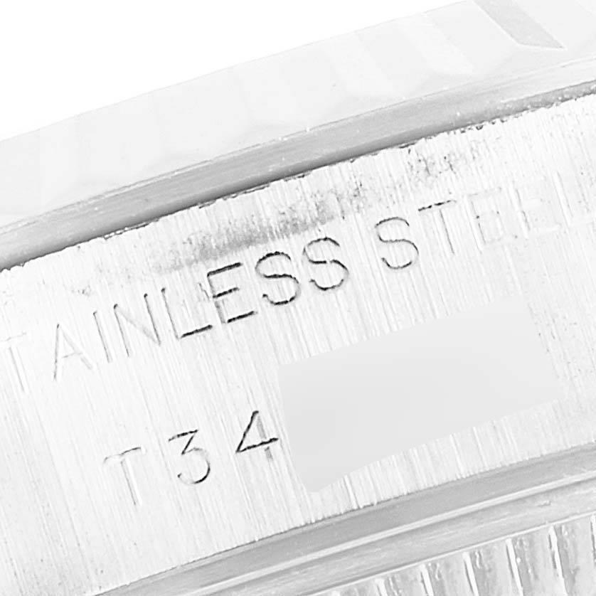 Rolex Datejust Steel White Gold Silver Diamond Dial Watch 69174 Box Papers For Sale 2