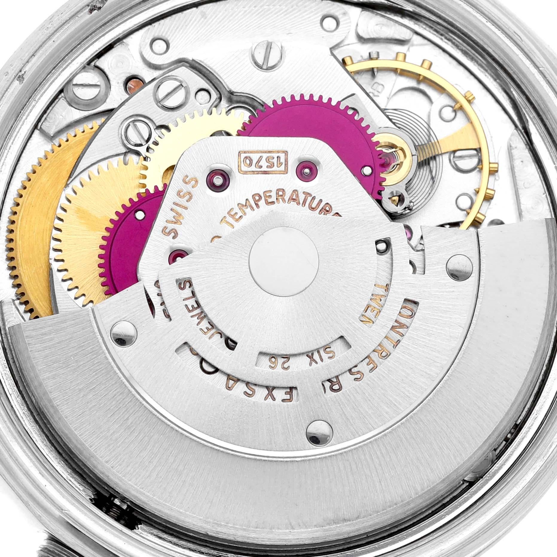 Rolex Datejust Steel White Gold Silver Grey Dial Vintage Mens Watch 1601 4