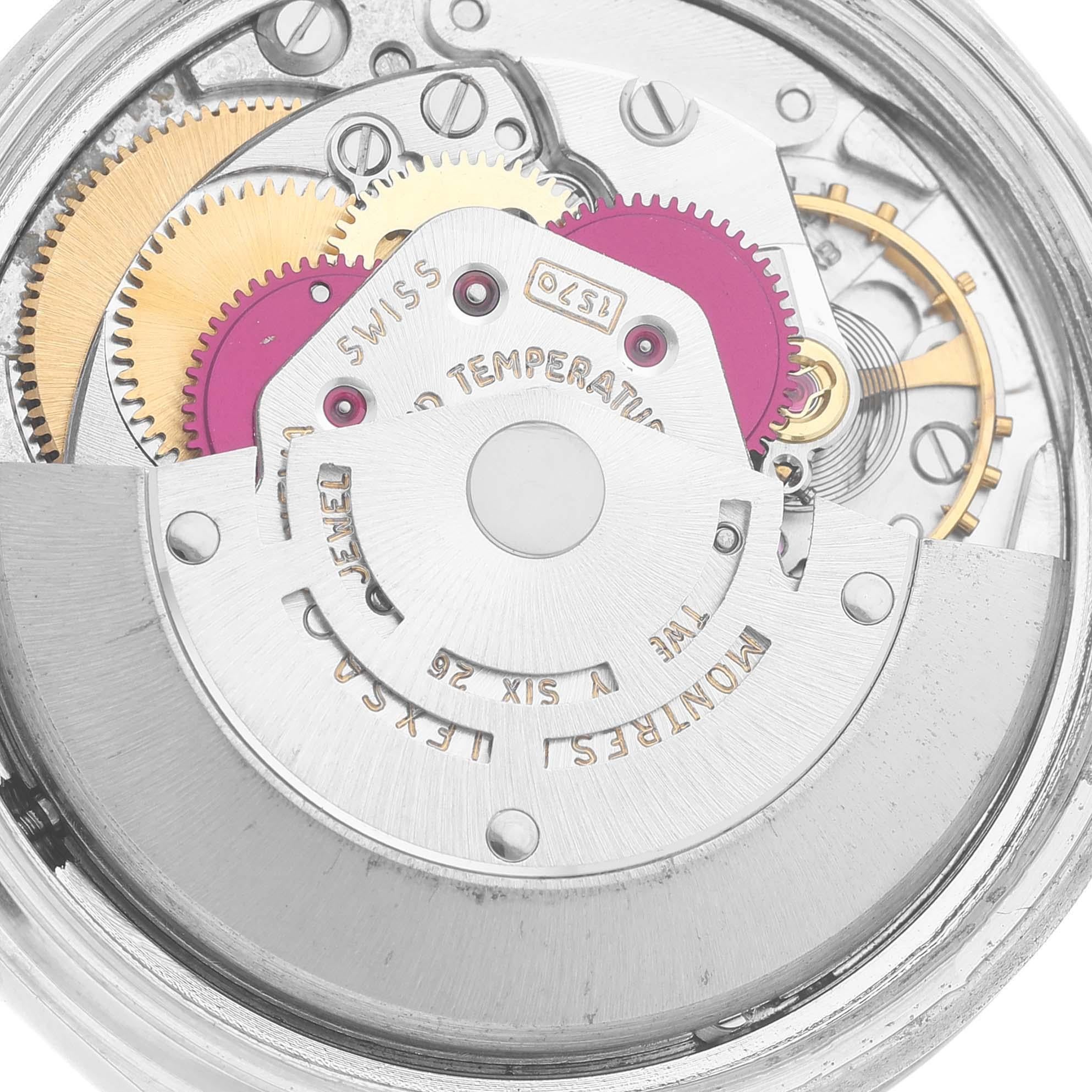 Rolex Datejust Steel White Gold Silver Linen Dial Vintage Mens Watch 1601 4