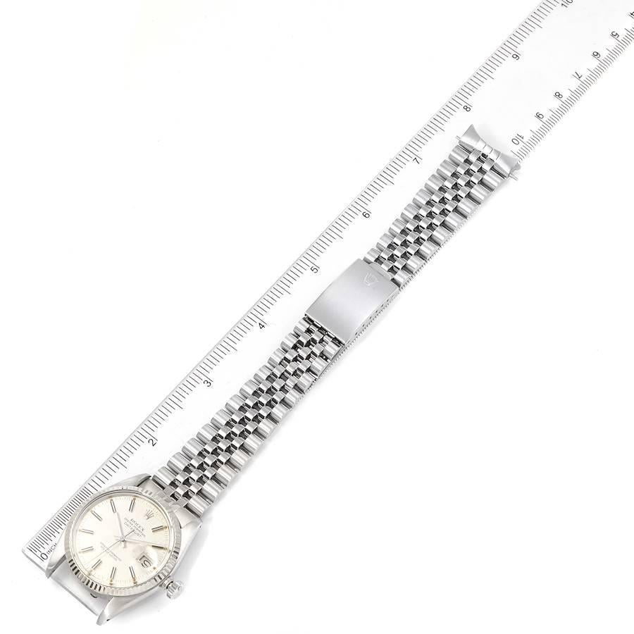 Rolex Datejust Steel White Gold Silver Linen Dial Vintage Watch 16014 For Sale 6