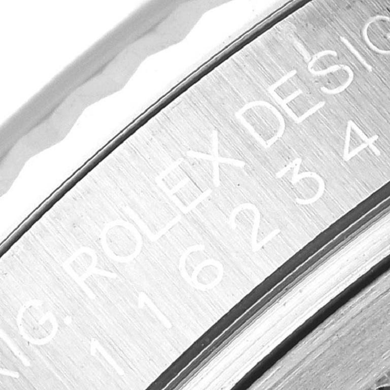 Rolex Montre Datejust en acier, or blanc et cadran romain argenté pour hommes 116234 en vente 2