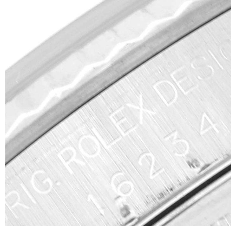 Rolex Datejust Steel White Gold Silver Roman Dial Mens Watch 16234 2