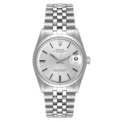 Rolex Datejust Steel White Gold Silver Sigma Dial Vintage Mens Watch 1601