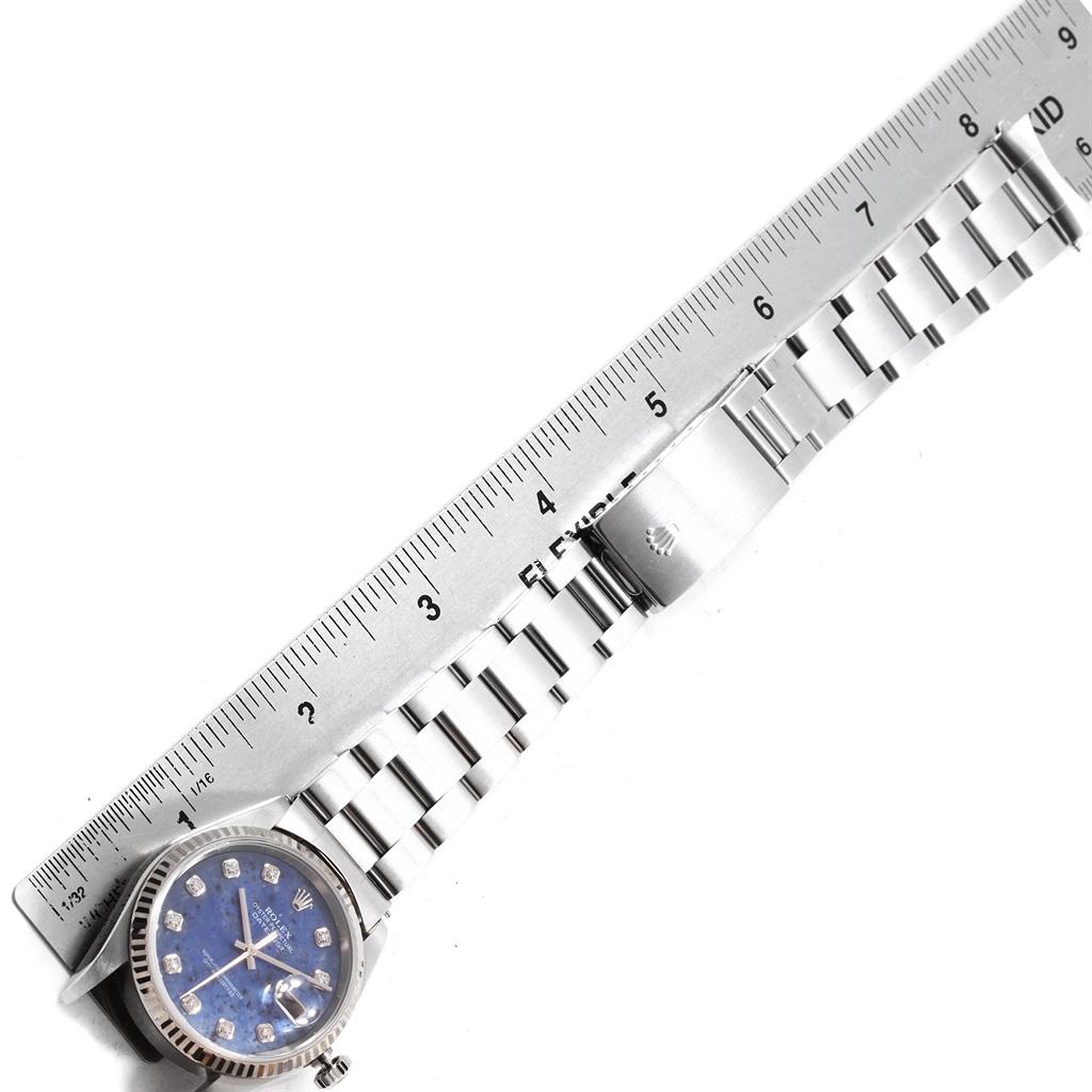 Rolex Datejust Steel White Gold Sodalite Diamond Dial Men's Watch 16234 For Sale 9