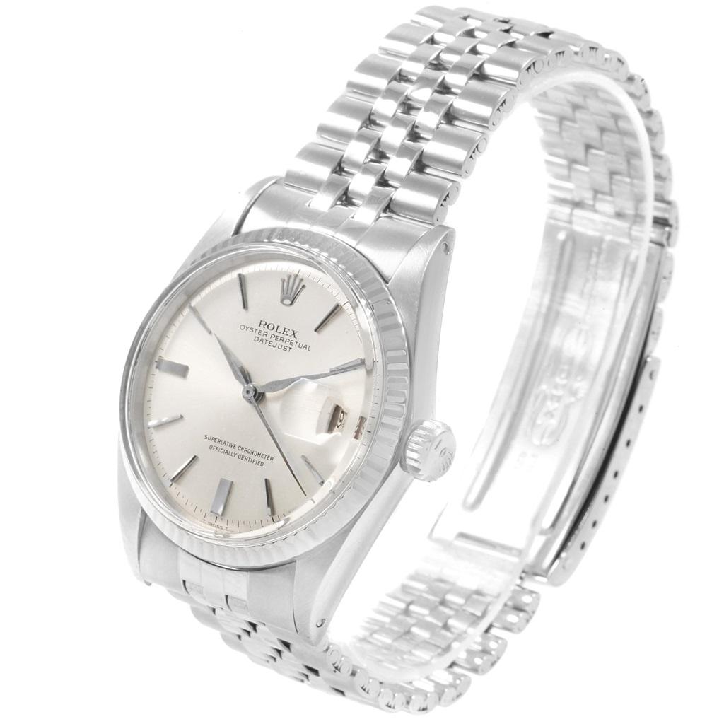 Rolex Datejust Steel White Gold Vintage Men’s Watch 1601 In Fair Condition In Atlanta, GA