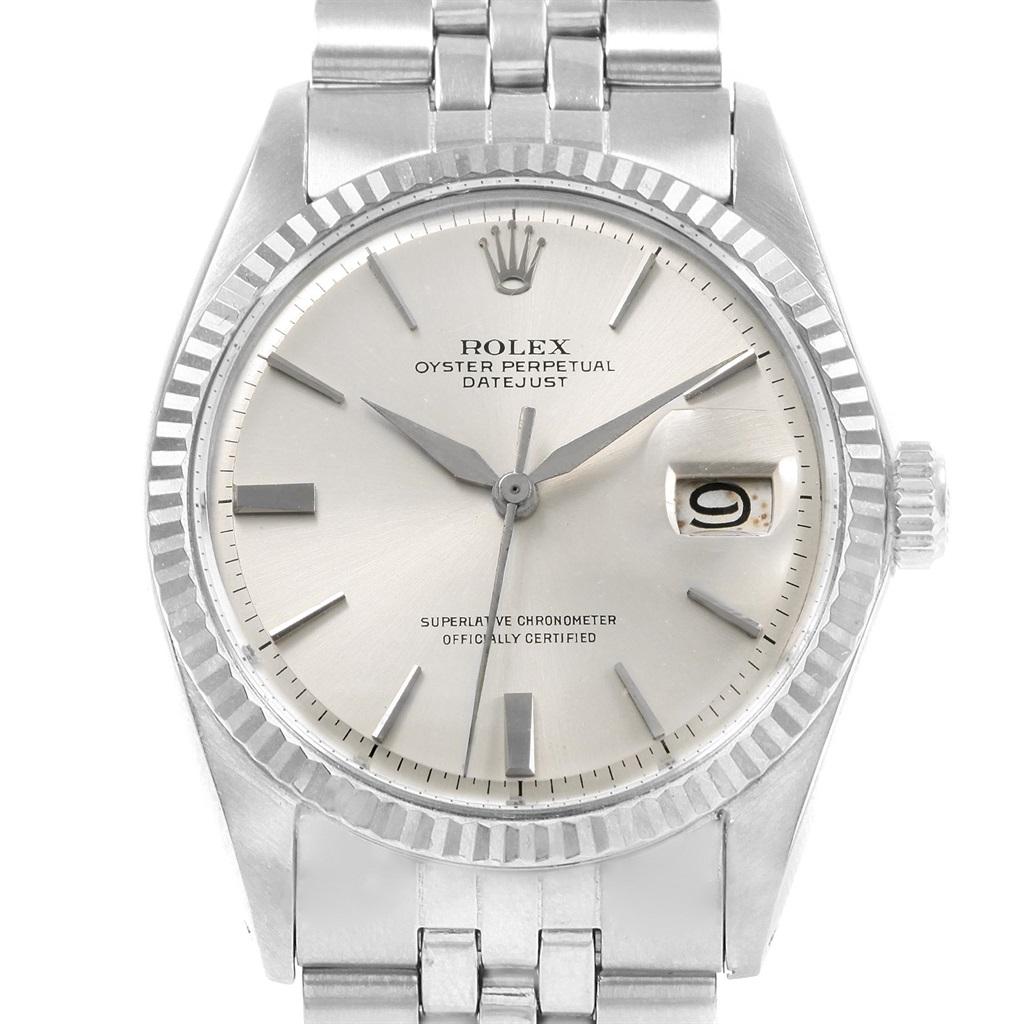 Rolex Datejust Steel White Gold Vintage Men’s Watch 1601