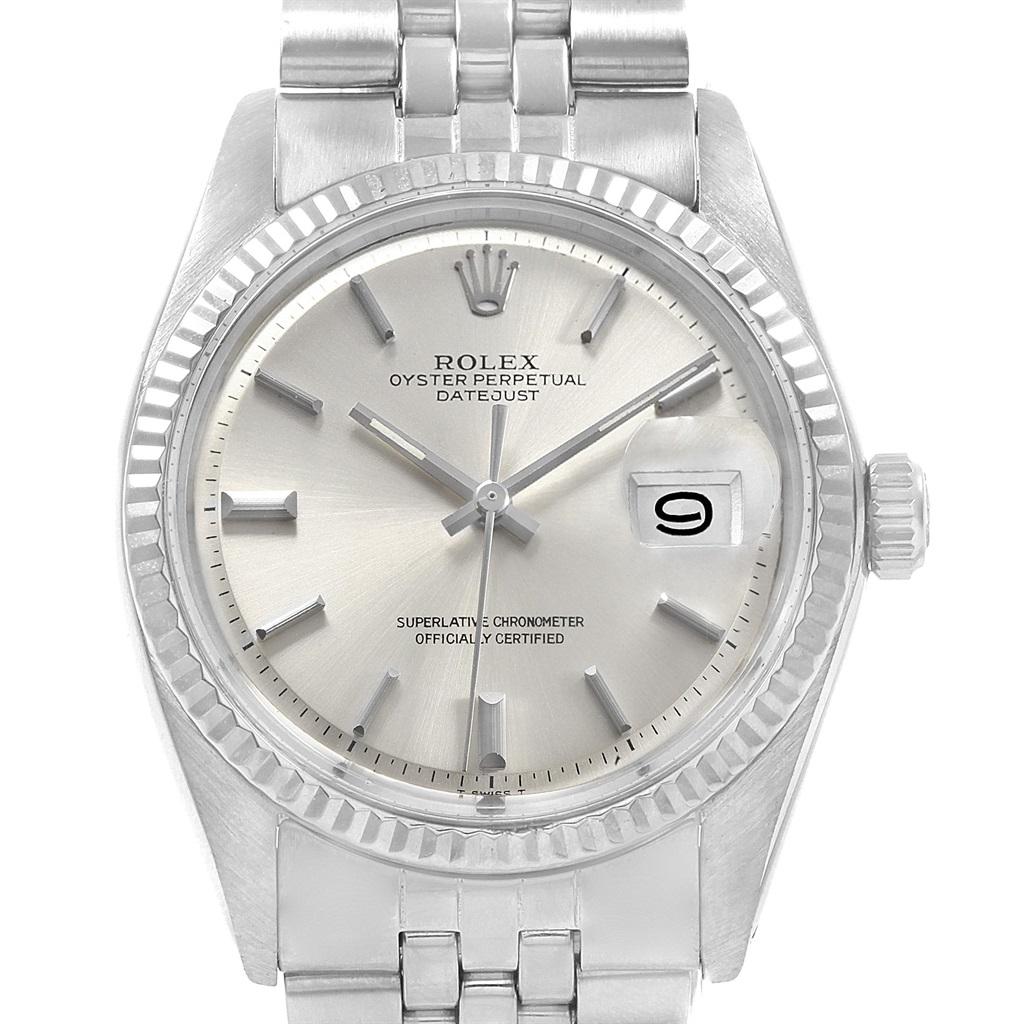 Rolex Datejust Steel White Gold Vintage Men's Watch 1601 Year 1971 For Sale 7