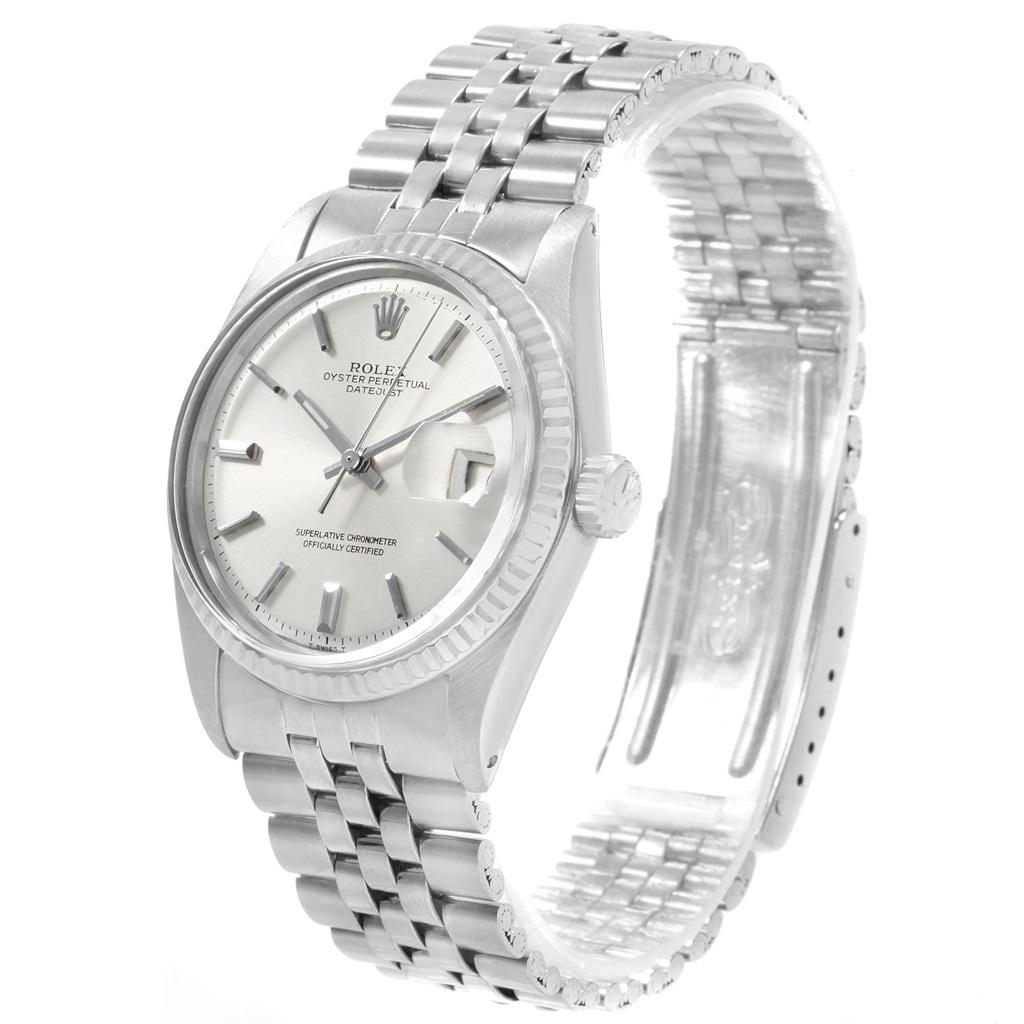 Rolex Datejust Steel White Gold Vintage Men's Watch 1601 Year 1971 For Sale 8