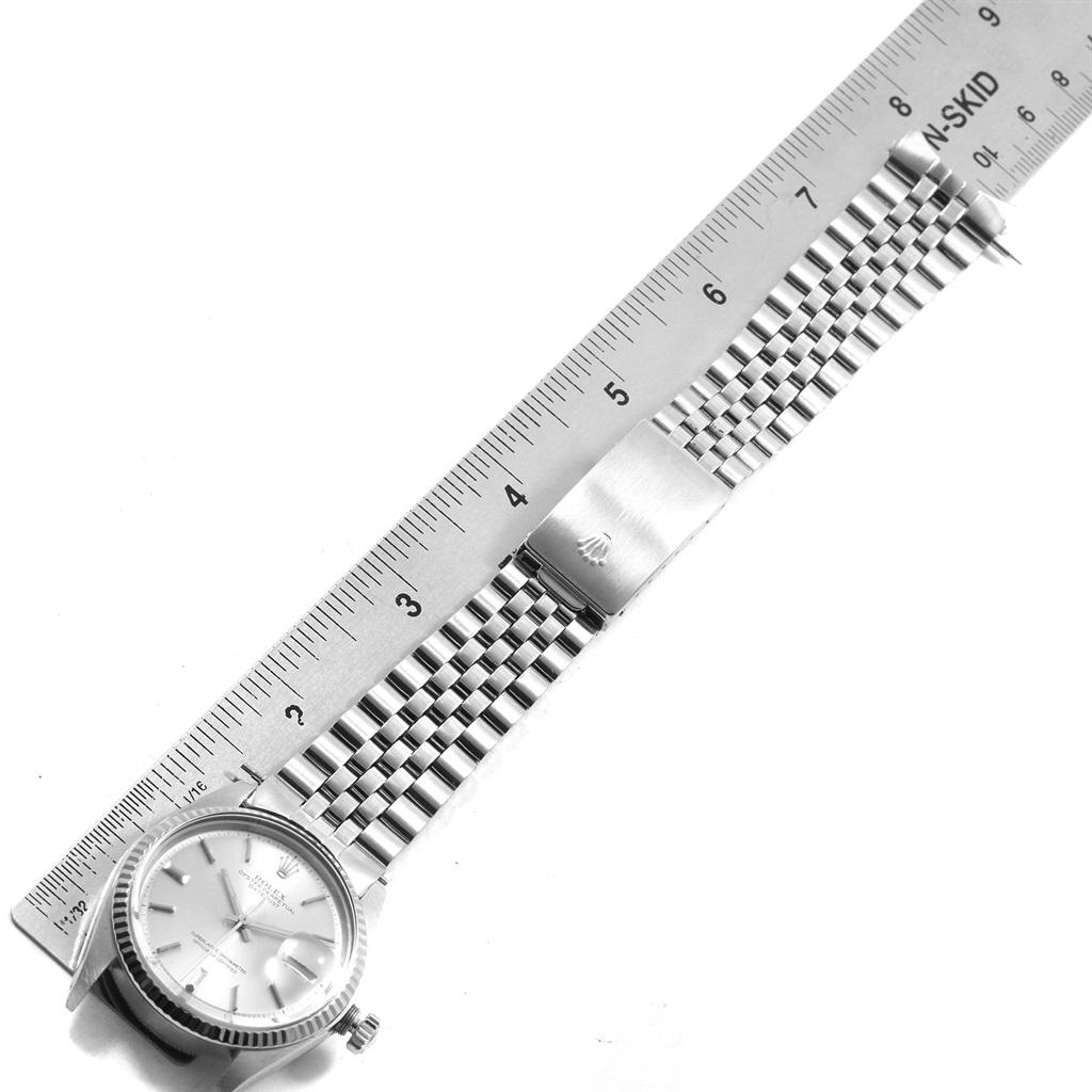Rolex Datejust Steel White Gold Vintage Men's Watch 1601 Year 1971 For Sale 9