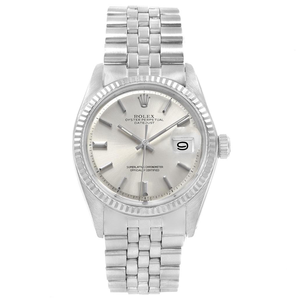 Rolex Datejust Steel White Gold Vintage Men's Watch 1601 Year 1971 For Sale 1