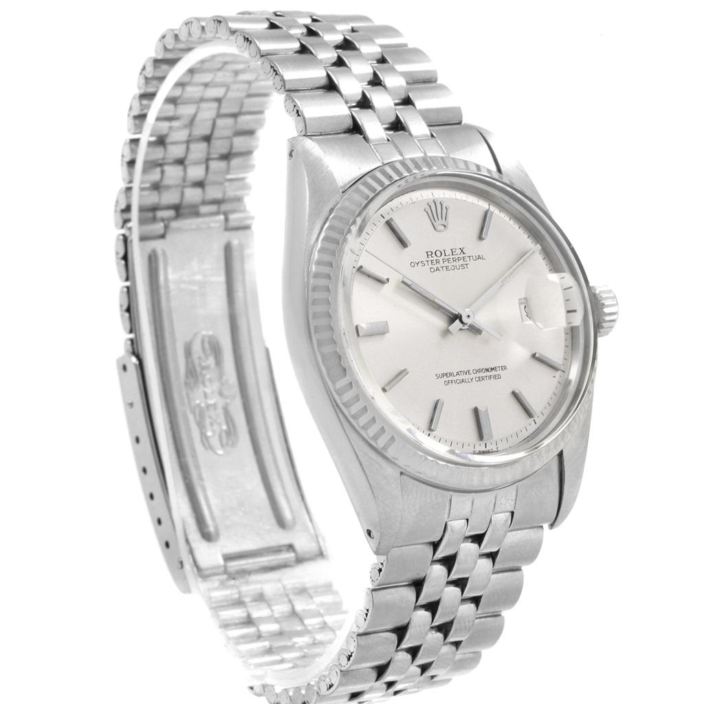 Rolex Datejust Steel White Gold Vintage Men's Watch 1601 Year 1971 For Sale 5