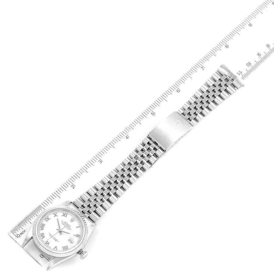 Rolex Datejust Jubiläums-Armbanduhr aus Stahl und Weißgold mit weißem Zifferblatt 16234 im Angebot 6