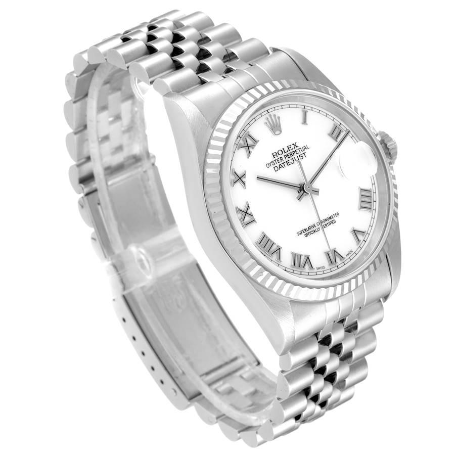 Rolex Datejust Jubiläums-Armbanduhr aus Stahl und Weißgold mit weißem Zifferblatt 16234 im Zustand „Hervorragend“ im Angebot in Atlanta, GA