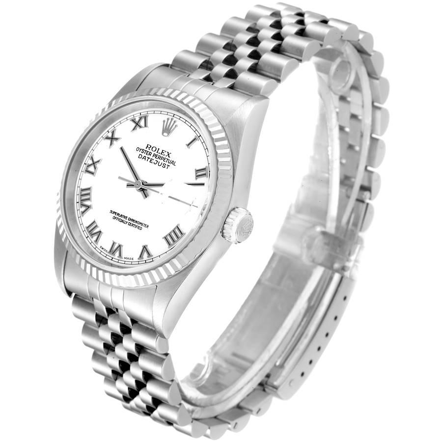 Rolex Datejust Steel White Gold White Dial Jubilee Bracelet Watch 16234 1