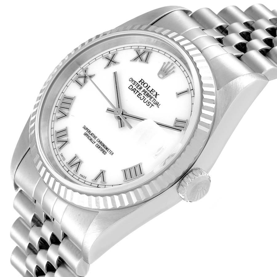 Rolex Datejust Jubiläums-Armbanduhr aus Stahl und Weißgold mit weißem Zifferblatt 16234 im Angebot 1
