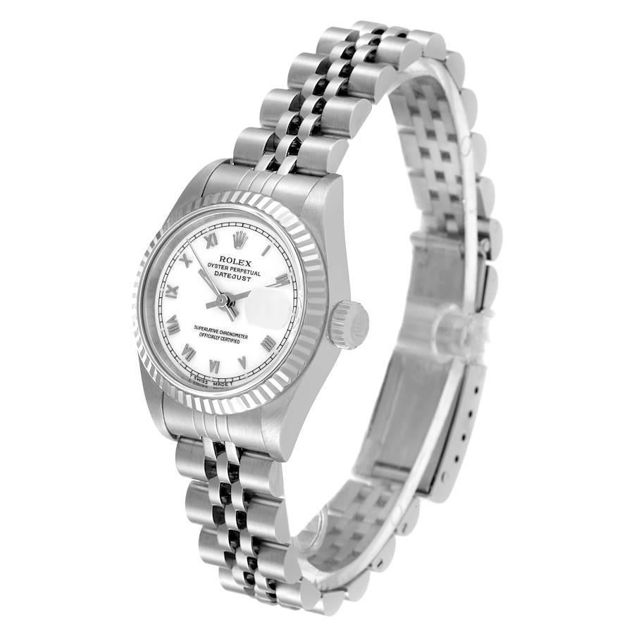 Rolex Montre Datejust en acier et or blanc avec cadran blanc, pour femmes 69174 Pour femmes en vente