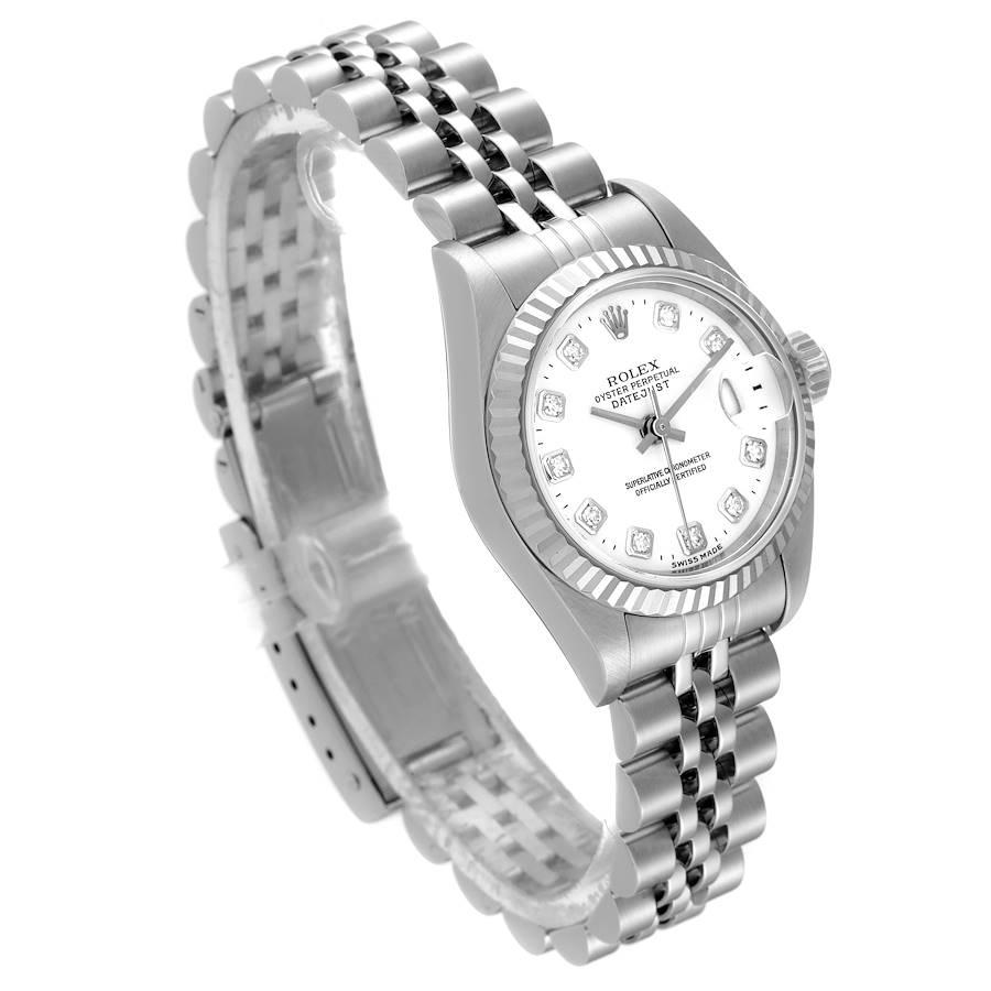 Rolex Datejust Steel White Gold White Diamond Dial Ladies Watch 79174 In Good Condition In Atlanta, GA