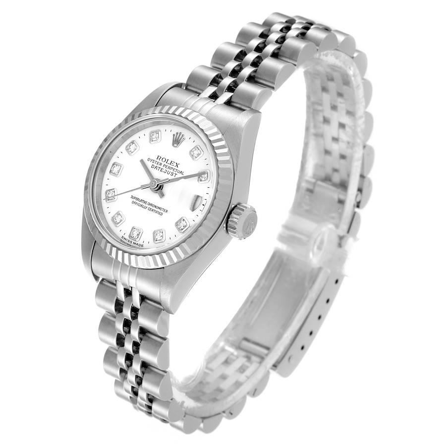 Women's Rolex Datejust Steel White Gold White Diamond Dial Ladies Watch 79174