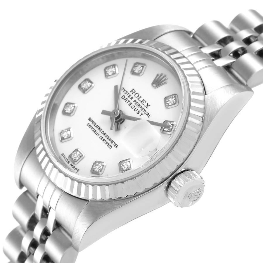 Rolex Datejust Steel White Gold White Diamond Dial Ladies Watch 79174 For Sale 1