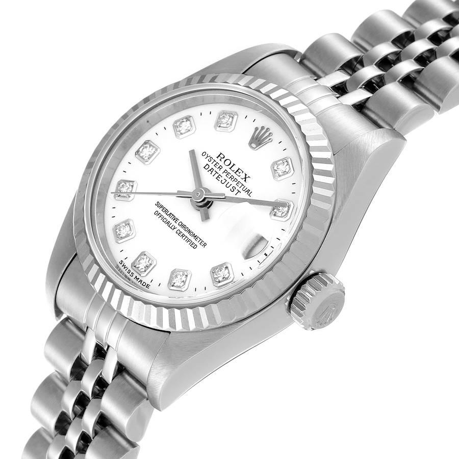 Rolex Datejust Steel White Gold White Diamond Dial Ladies Watch 79174 1
