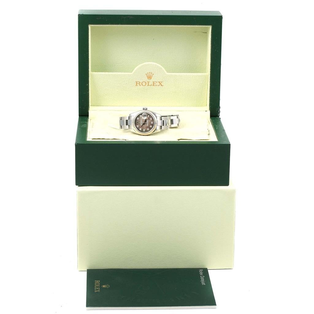Rolex Datejust Steel White Gold White Roman Dial Ladies Watch 179174 In Excellent Condition In Atlanta, GA