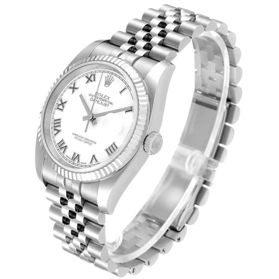 Men's Rolex Datejust Steel White Gold White Roman Dial Mens Watch 116234 For Sale