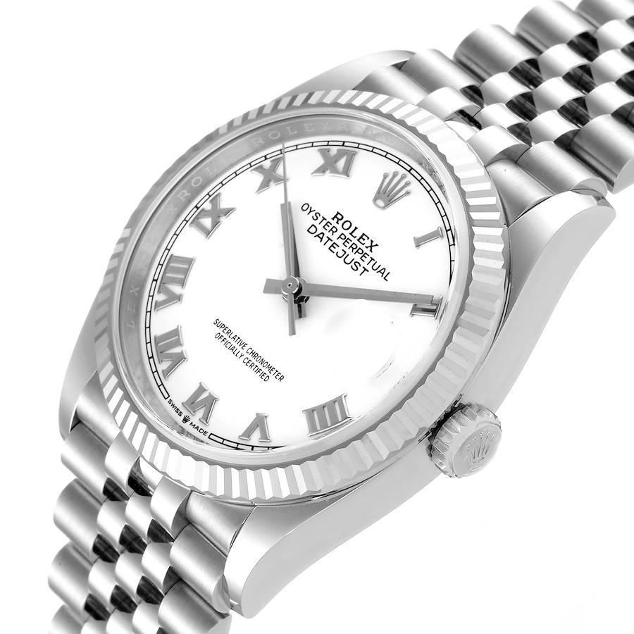 Men's Rolex Datejust Steel White Gold White Roman Dial Mens Watch 126234 Unworn For Sale