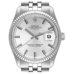 Rolex Datejust Steel White Gold Wide Boy Dial Vintage Mens Watch 1601