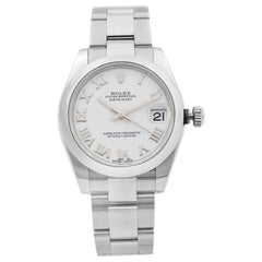 Rolex Datejust Steel White Roman Dial Automatic Ladies Watch 178240