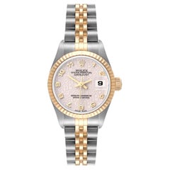 Rolex Datejust Steel Yellow Gold Anniversary Dial Ladies Watch 69173 Papers