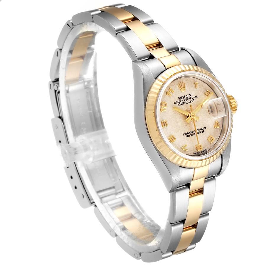 Rolex Datejust Steel Yellow Gold Anniversary Dial Ladies Watch 79173 Box In Excellent Condition For Sale In Atlanta, GA