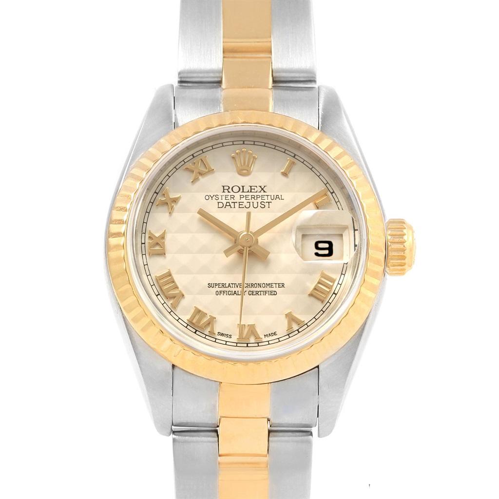 Rolex Datejust Steel Yellow Gold Anniversary Dial Ladies Watch 79173 In Excellent Condition For Sale In Atlanta, GA