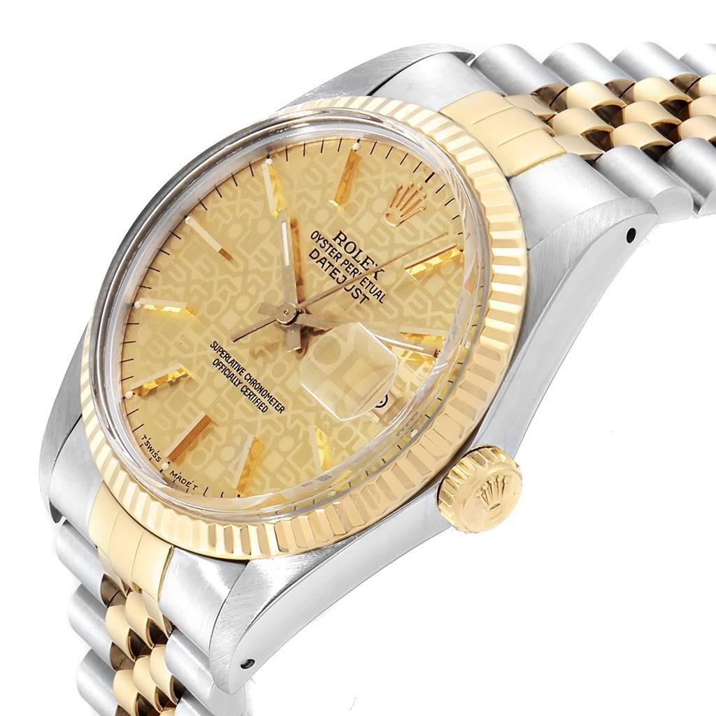 Rolex Datejust Steel Yellow Gold Anniversary Dial Vintage Men's Watch 16013 2
