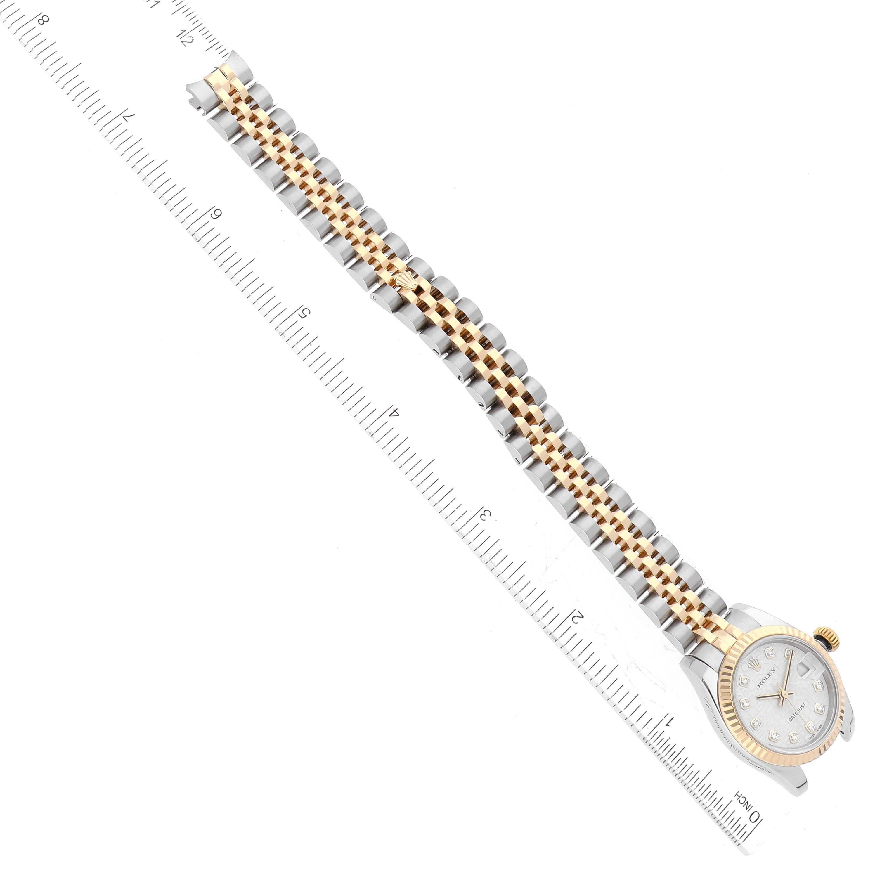 Rolex Datejust Steel Yellow Gold Anniversary Diamond Dial Ladies Watch 179173 For Sale 6