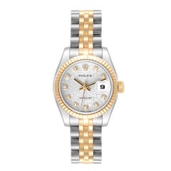 Rolex Datejust Steel Yellow Gold Anniversary Diamond Dial Ladies Watch 179173