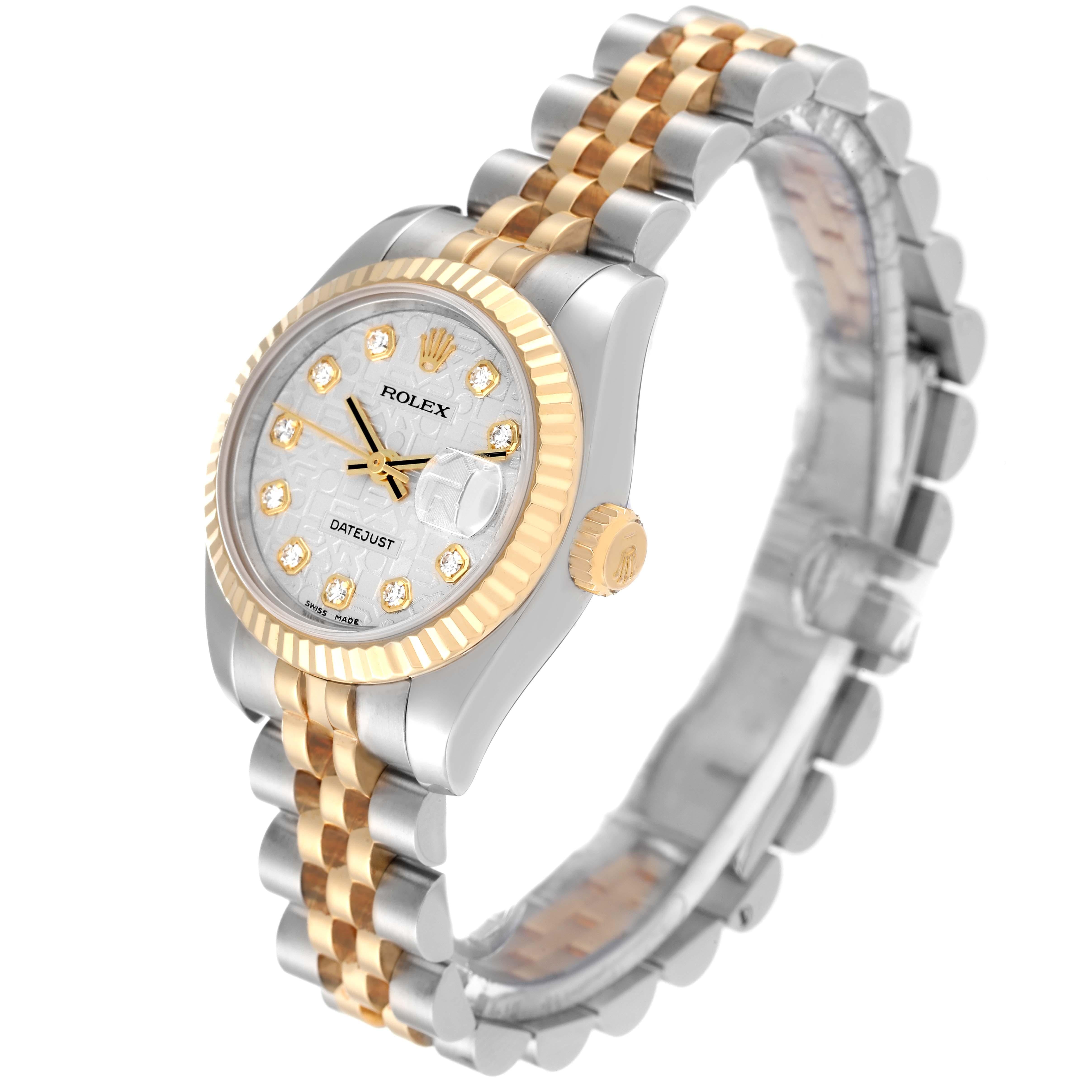 Women's Rolex Datejust Steel Yellow Gold Anniversary Diamond Dial Ladies Watch 179173 For Sale