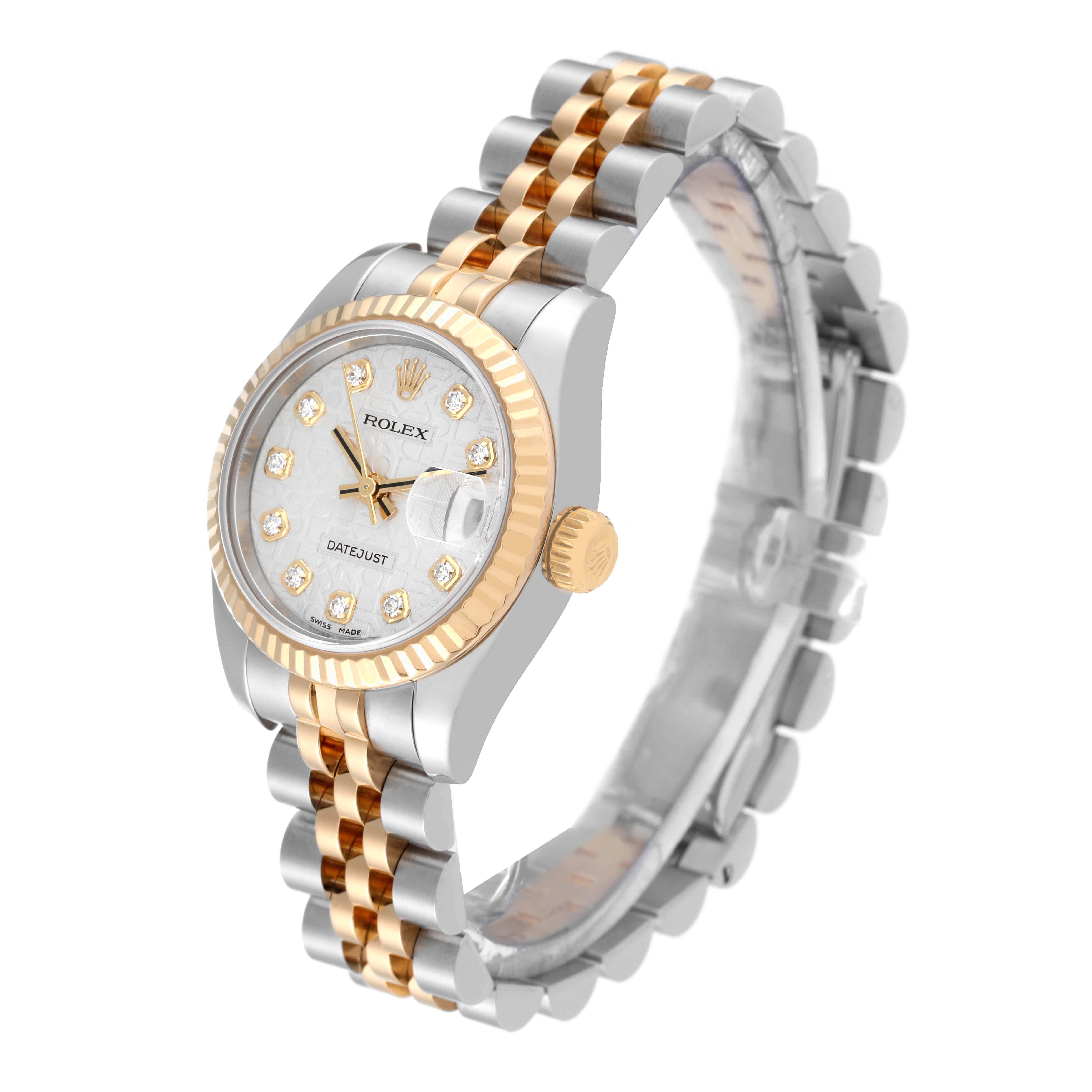 Rolex Montre Datejust d'anniversaire en acier, or jaune avec cadran en diamant 179173 Pour femmes en vente