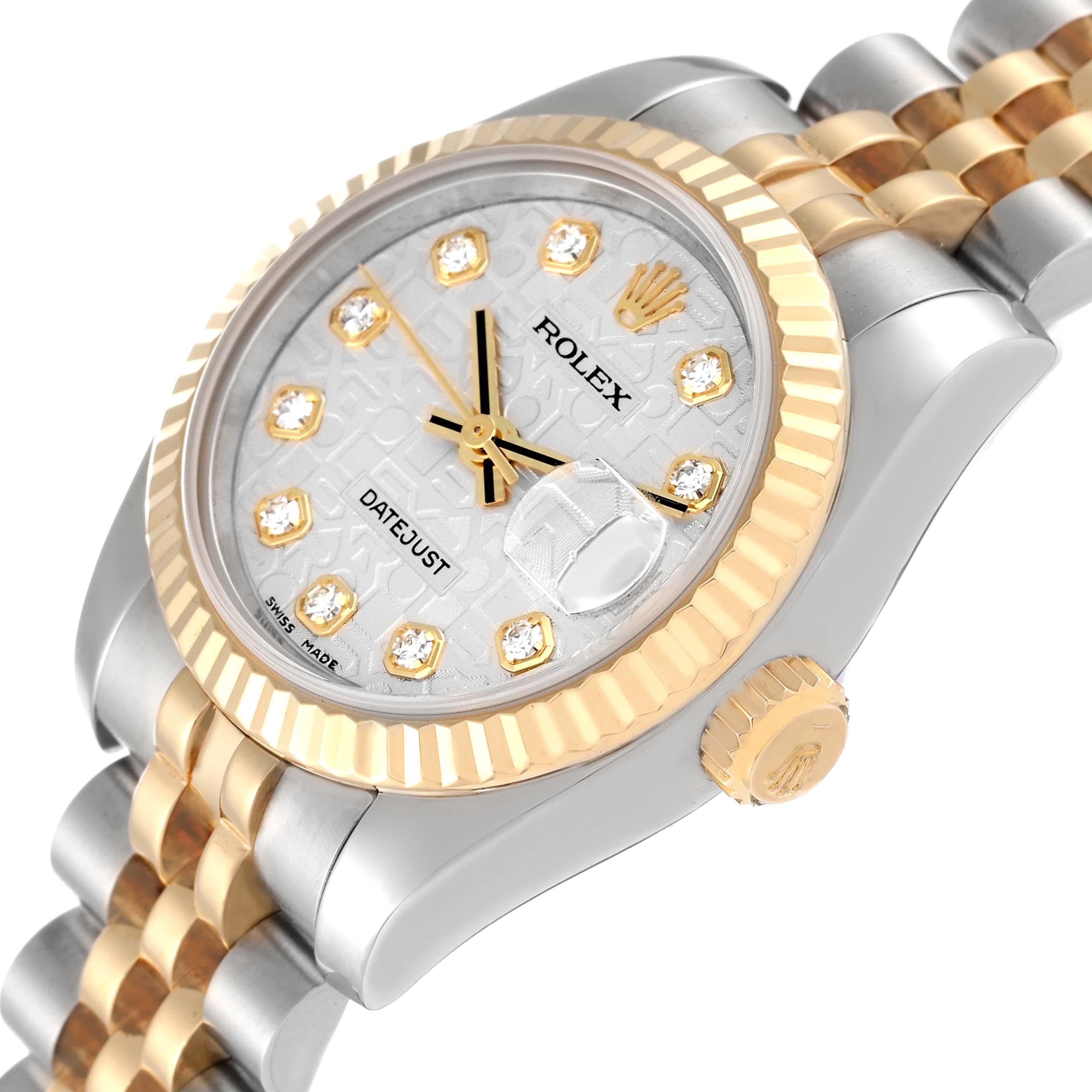 Rolex Datejust Steel Yellow Gold Anniversary Diamond Dial Ladies Watch 179173 For Sale 1