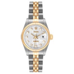 Rolex Datejust Steel Yellow Gold Anniversary Diamond Dial Ladies Watch 69173