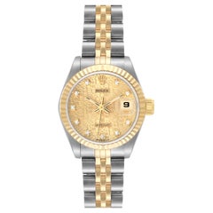 rolex 69173 movement Rolex Datejust Steel Yellow Gold Anniversary Diamond Dial Ladies Watch 69173
