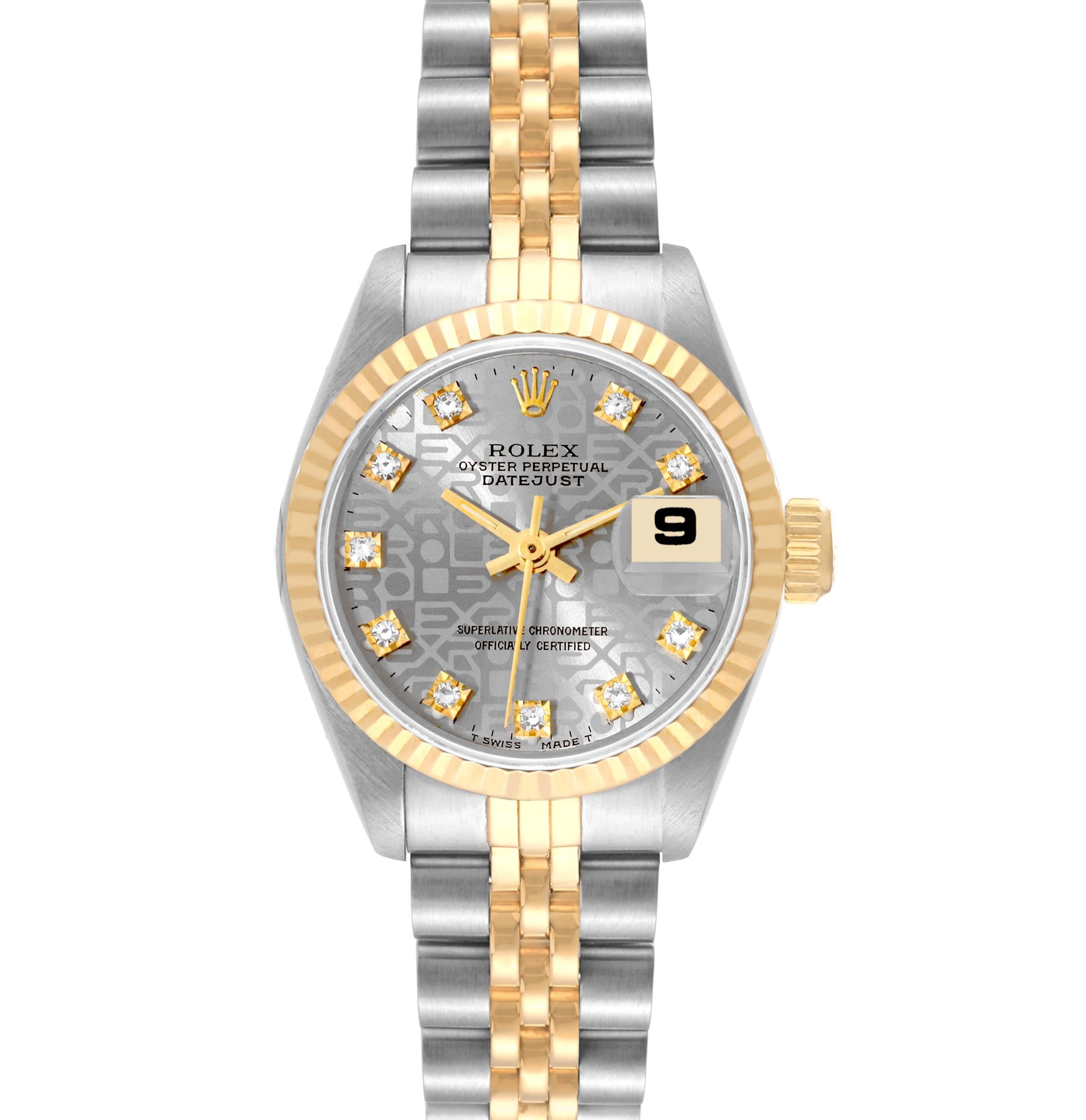 Rolex Datejust Steel Yellow Gold Anniversary Diamond Dial Ladies Watch 69173