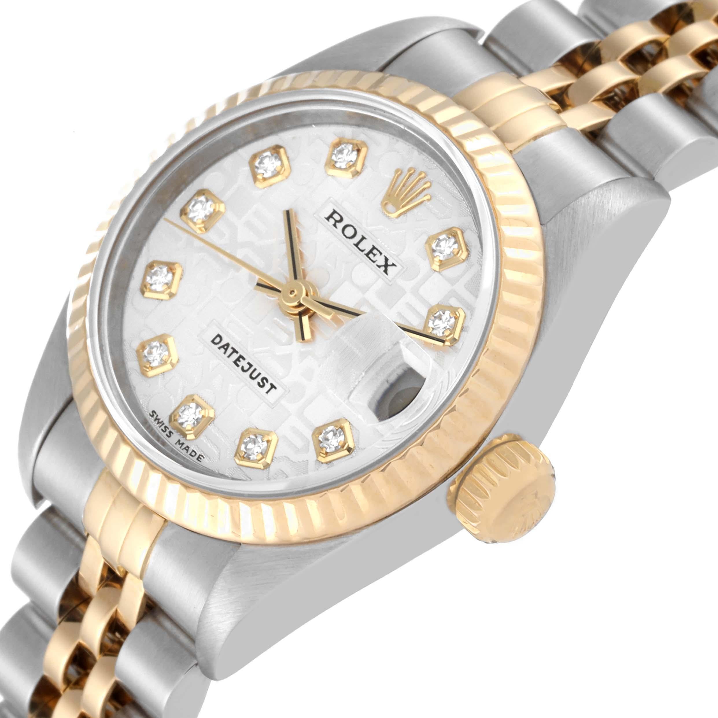 Women's Rolex Datejust Steel Yellow Gold Anniversary Diamond Dial Ladies Watch 79173