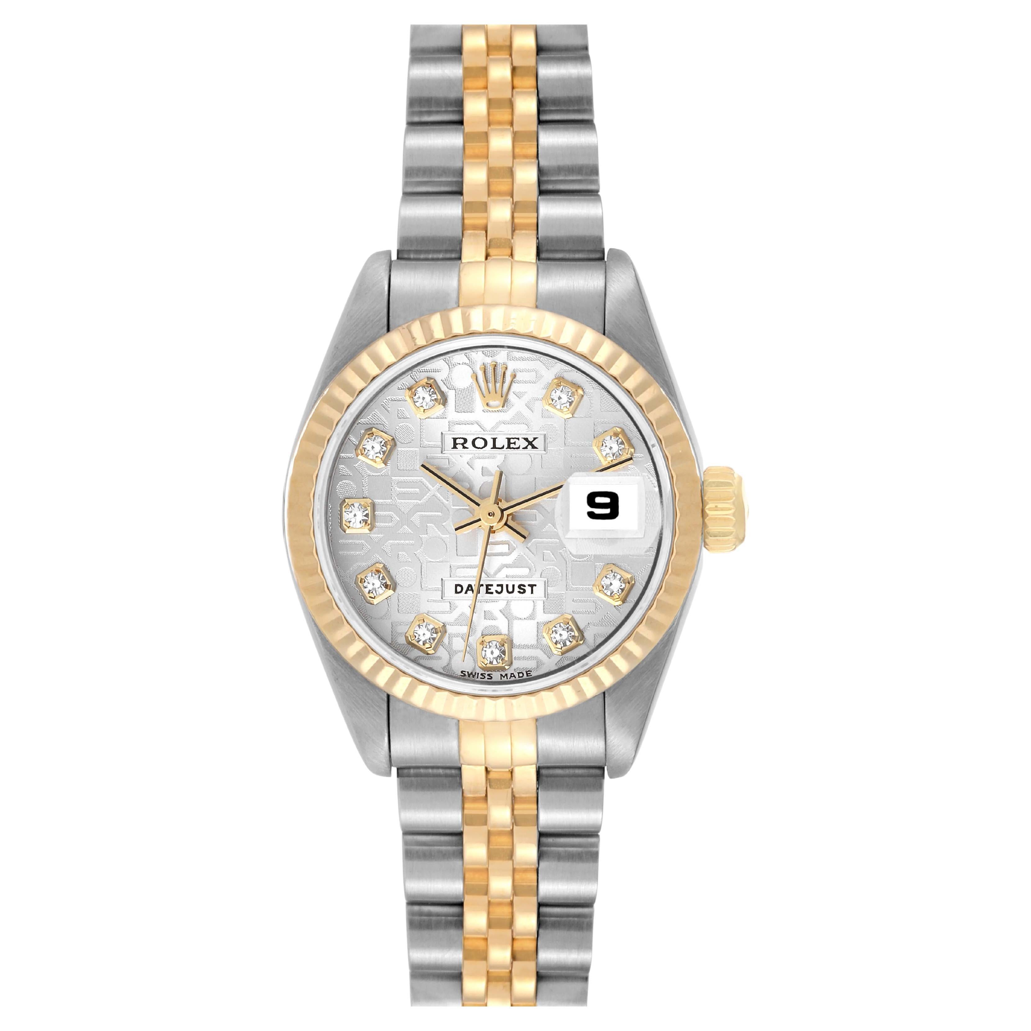 Rolex Datejust Steel Yellow Gold Anniversary Diamond Dial Ladies Watch 79173