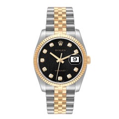 Rolex Datejust Steel Yellow Gold Anniversary Diamond Dial Mens Watch 116233